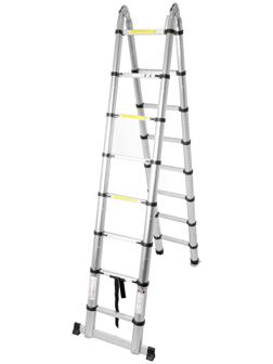 Стремянка-лестница телескопическая ТУНДРА, раскладная, алюминиевая, 2.5 х 2.5 м