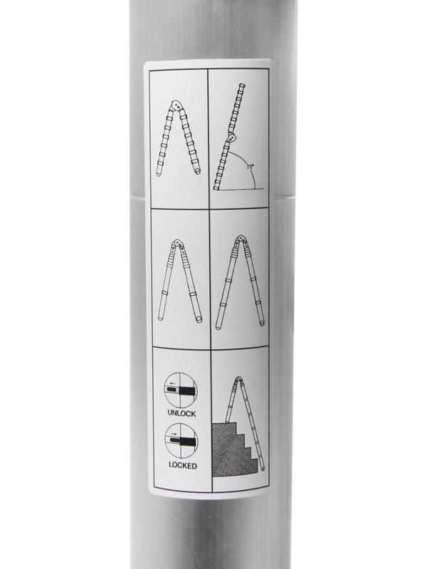 Стремянка-лестница телескопическая ТУНДРА, раскладная, алюминиевая, 2.5 х 2.5 м