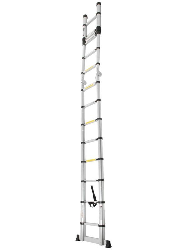 Стремянка-лестница телескопическая ТУНДРА, раскладная, алюминиевая, 2.5 х 2.5 м