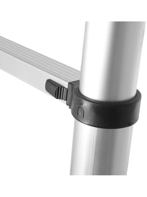 Стремянка-лестница телескопическая ТУНДРА, раскладная, алюминиевая, 2.5 х 2.5 м