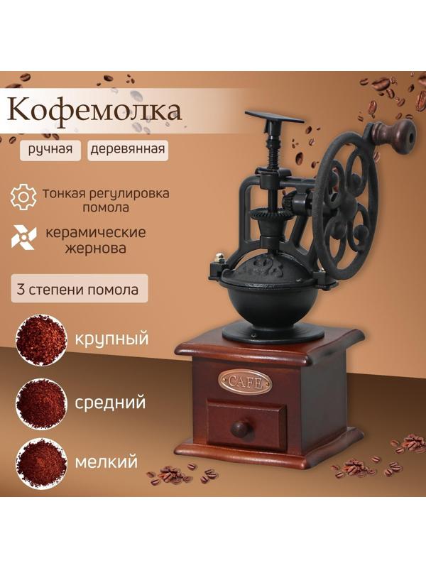 Кофемолка «Мастер», 26×11×11 см, цвет тёмное дерево