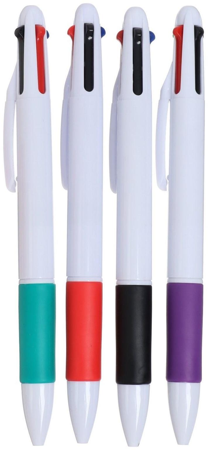 Набор ручек шариковых Calligrata, 4 штуки, автоматических, стержень 4-х цветный