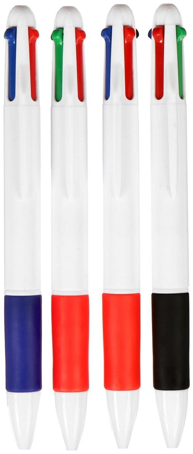 Набор ручек шариковых Calligrata, 4 штуки, автоматических, стержень 4-х цветный