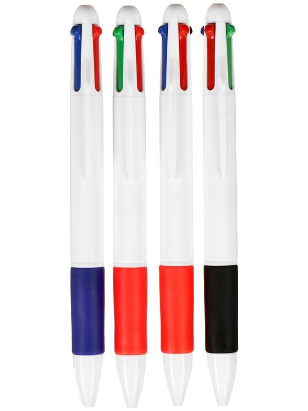 Набор ручек шариковых Calligrata, 4 штуки, автоматических, стержень 4-х цветный