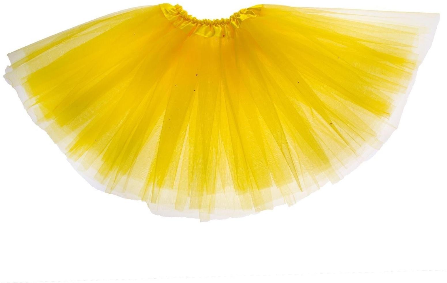 Карнавальная юбка 3-х слойная 4-6 лет, цвет желтый