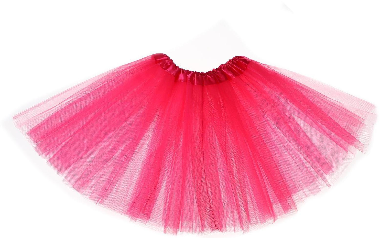 Карнавальная юбка трёхслойная 4-6 лет, цвет розовый