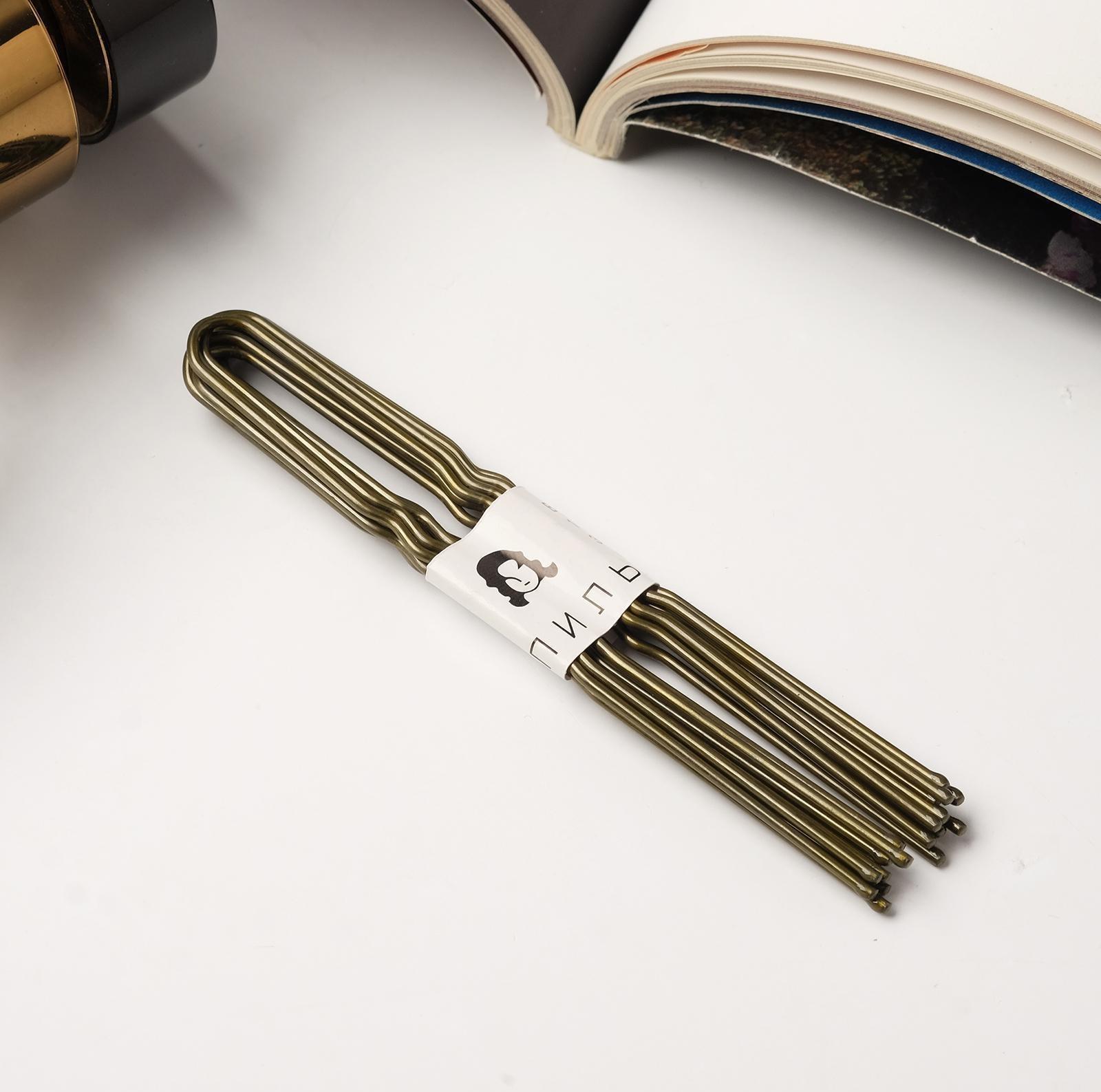 Шпильки для волос 8 см (набор 10 шт) бронза