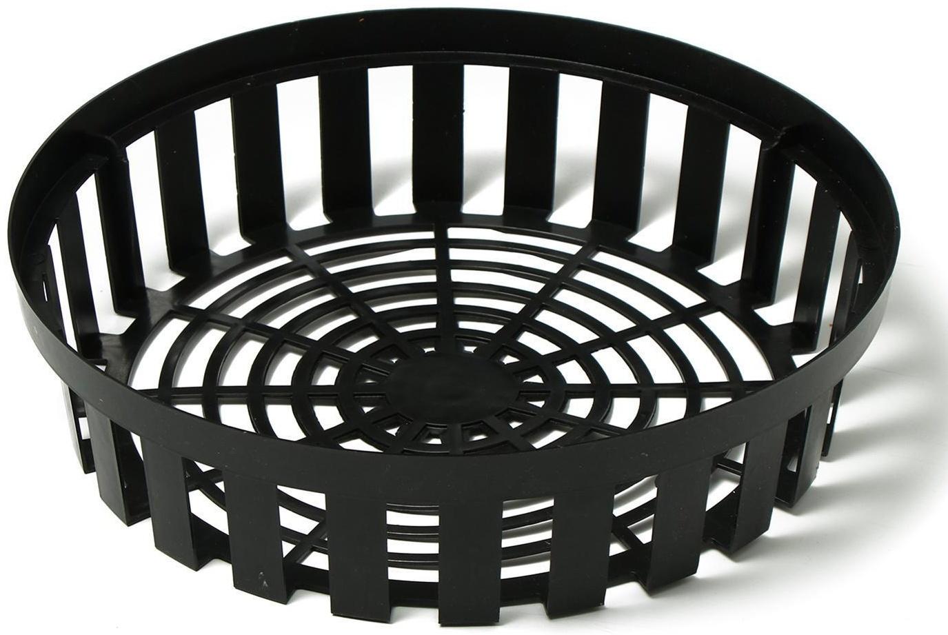 Корзина для луковичных, круглая, d = 30 см, h = 8 см, чёрная