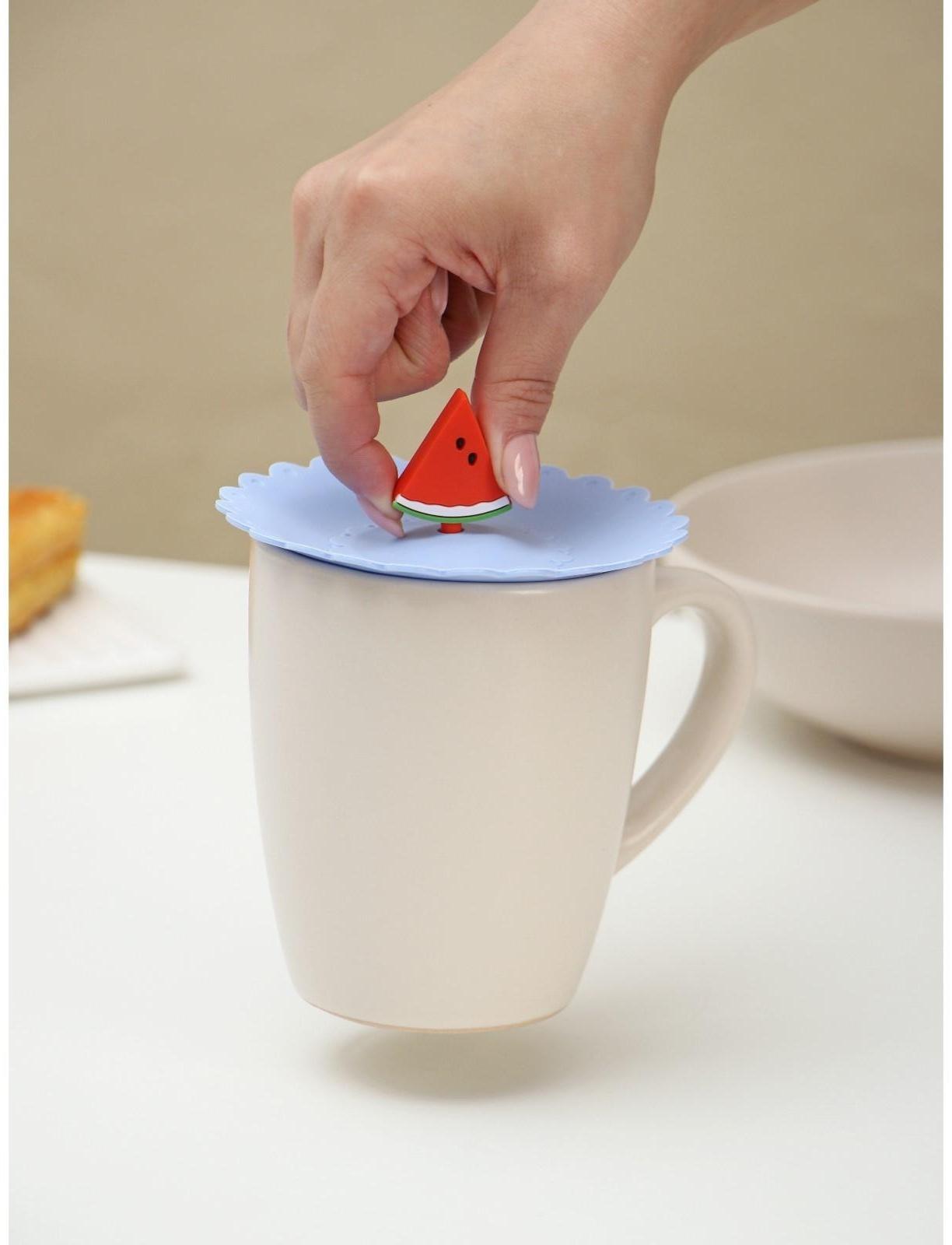 Крышка-непроливайка силиконовая Доляна «Арбуз», d=11 см, цвет васильковый