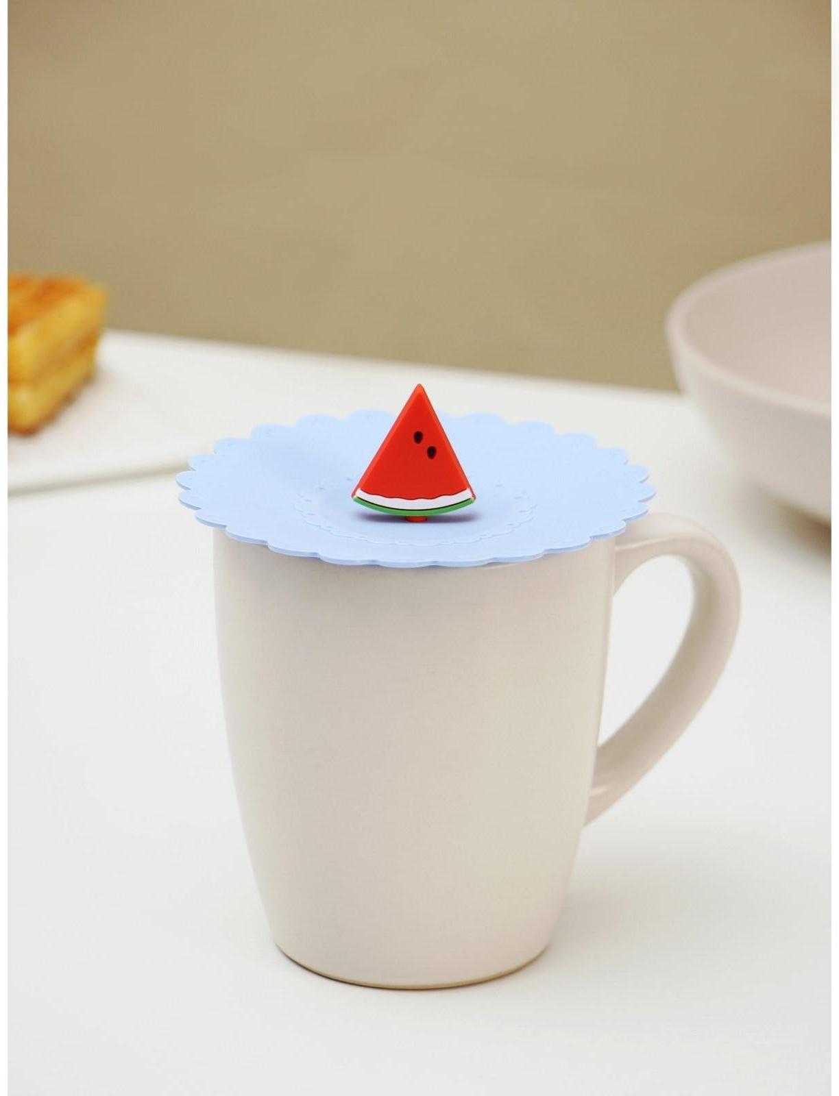 Крышка-непроливайка силиконовая Доляна «Арбуз», d=11 см, цвет васильковый