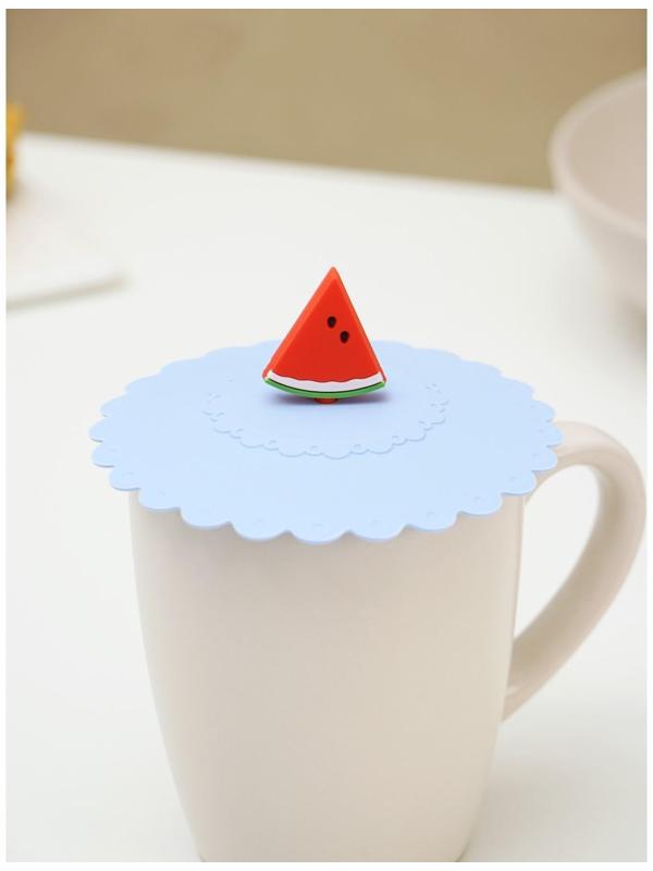 Крышка-непроливайка силиконовая Доляна «Арбуз», d=11 см, цвет васильковый