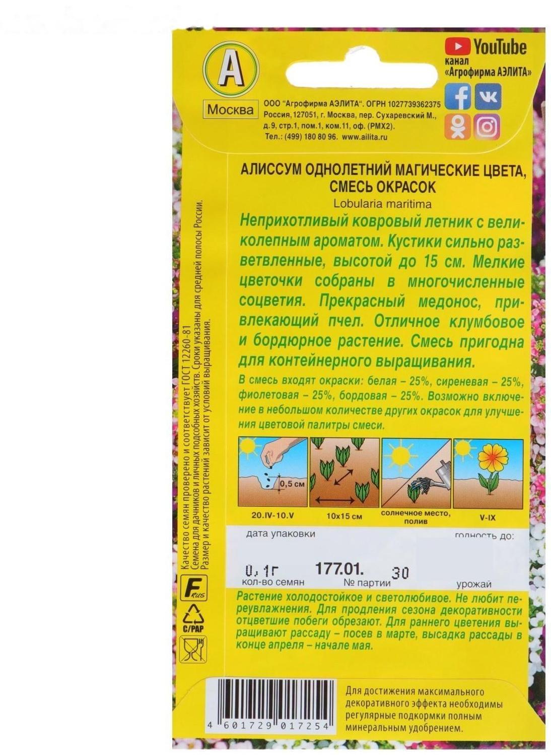 Семена цветов Алиссум 