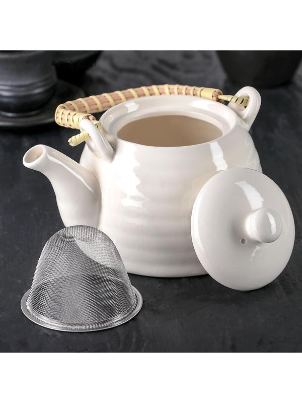 Чайник заварочный «Белые облака», 600 мл, с металлическим ситом