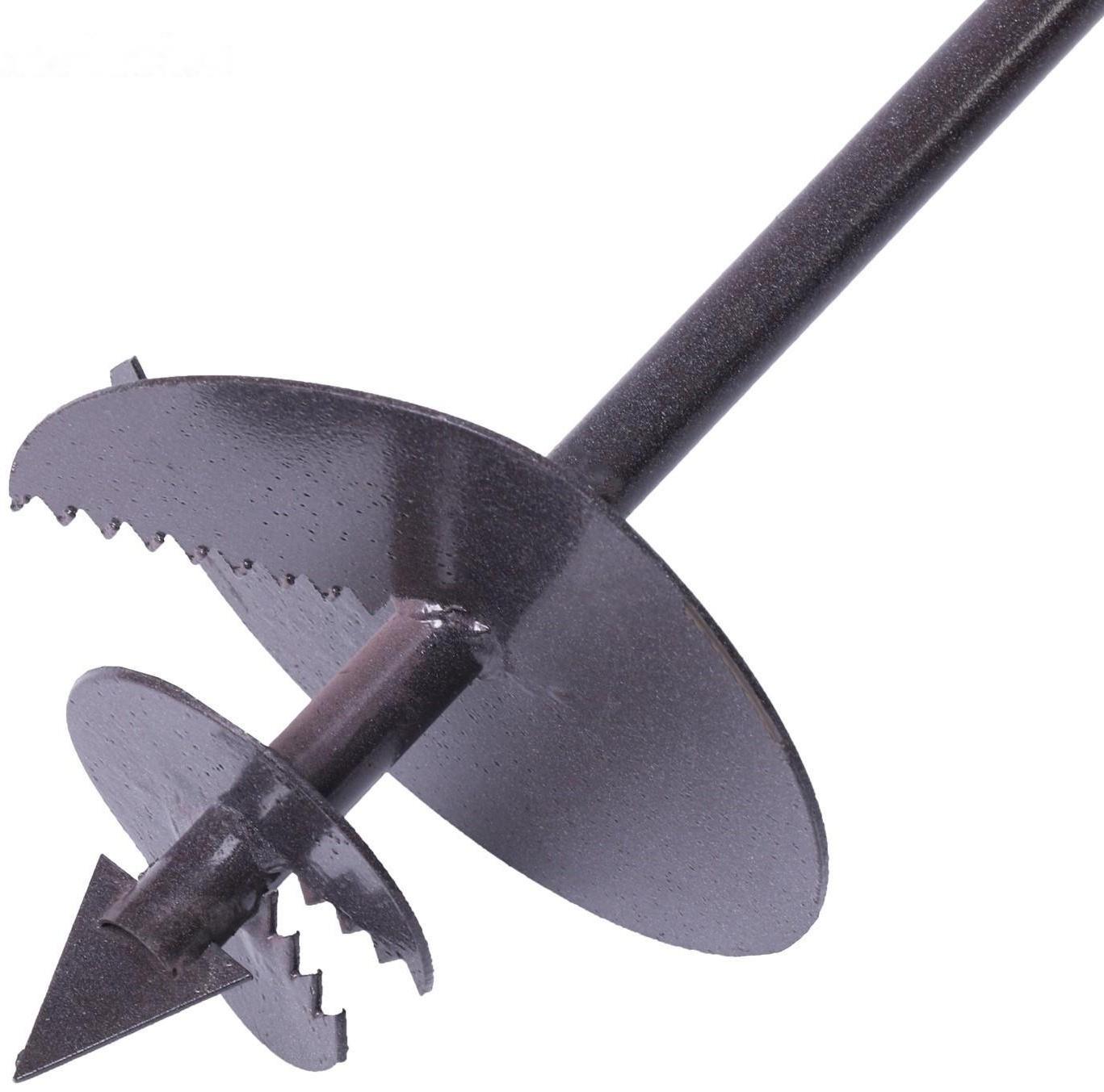 Бур садовый, шнековый, d=200 мм, длина 2 м, цвет МИКС