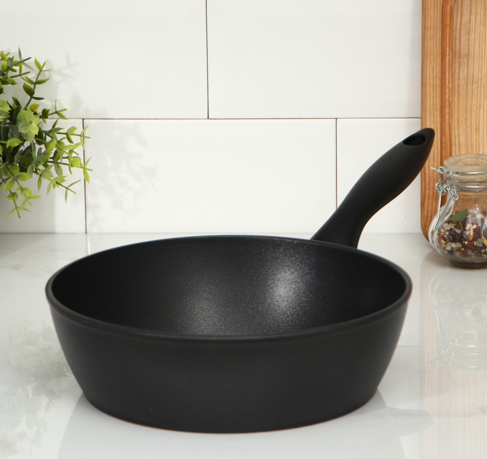 Сковорода «Надежда», d=24 см, пластиковая ручка, антипригарное покрытие, цвет чёрный