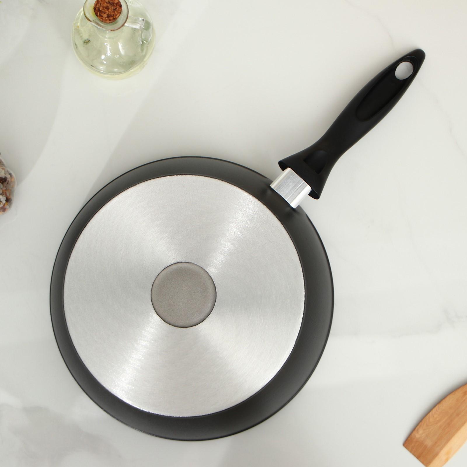 Сковорода «Надежда», d=24 см, пластиковая ручка, антипригарное покрытие, цвет чёрный