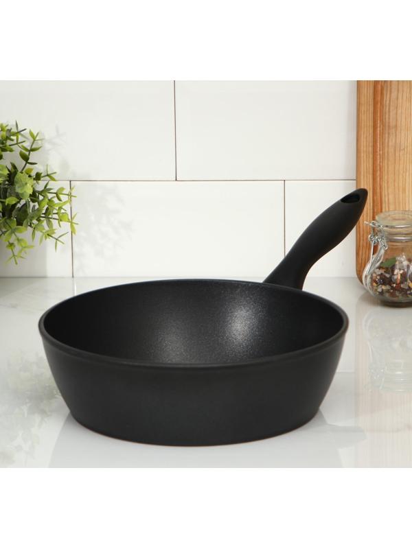 Сковорода «Надежда», d=24 см, пластиковая ручка, антипригарное покрытие, цвет чёрный