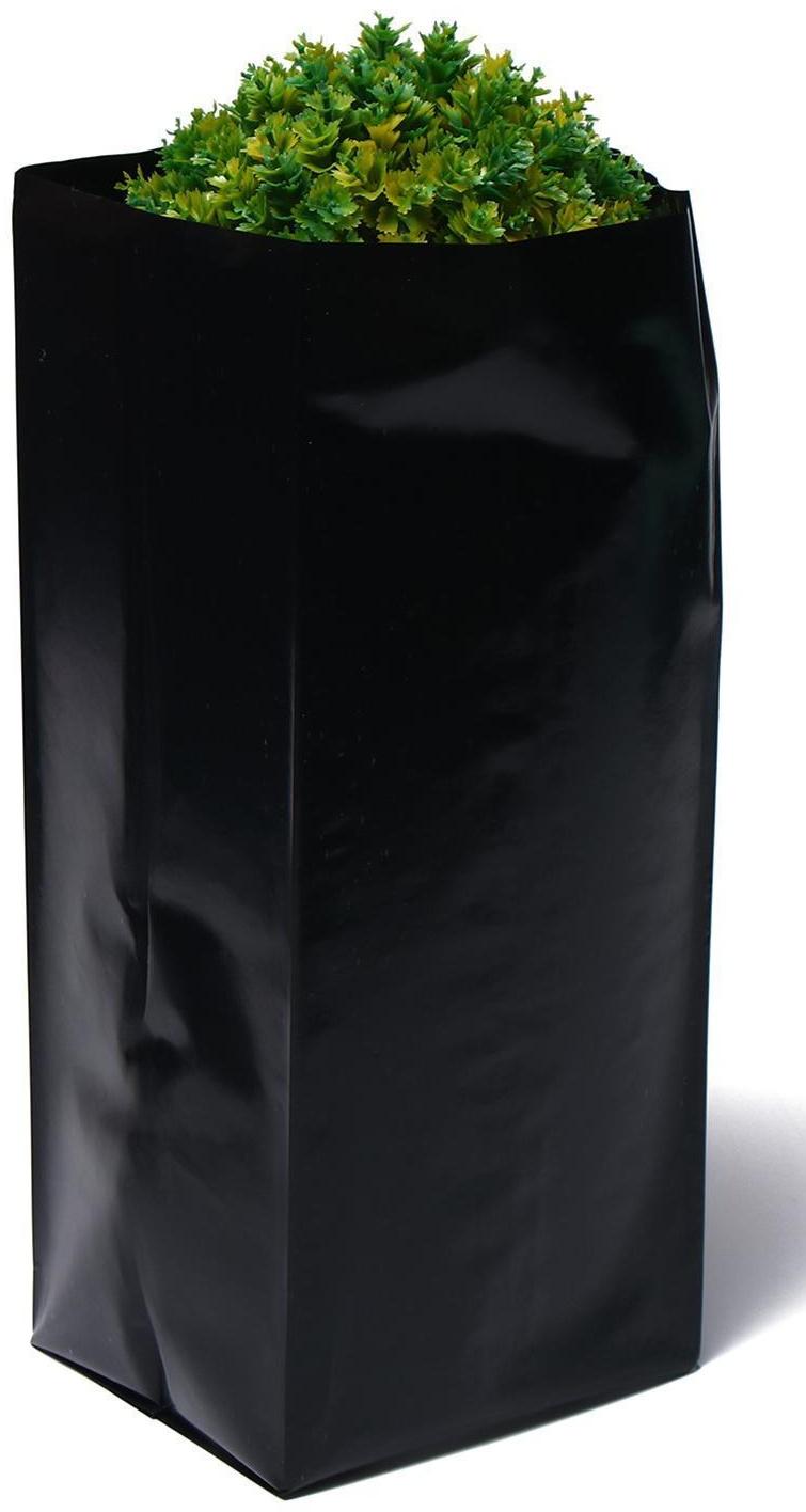 Пакет для рассады, 5 л, 12 × 35 см, полиэтилен толщиной 100 мкм, с перфорацией, чёрный, Greengo