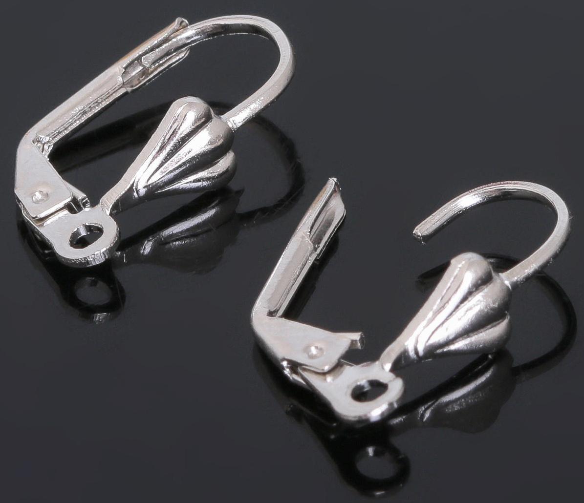 Швензы с французской застёжкой, 18 мм (набор 5 пар), цвет серебро