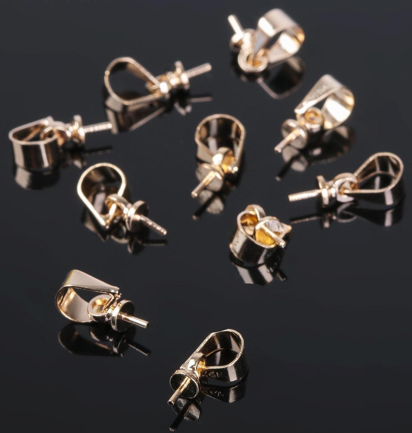 Держатель для кулона клеевой СМ-183 (набор 10шт), 10*5мм , цвет золото