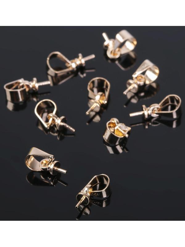 Держатель для кулона клеевой СМ-183 (набор 10шт), 10*5мм , цвет золото