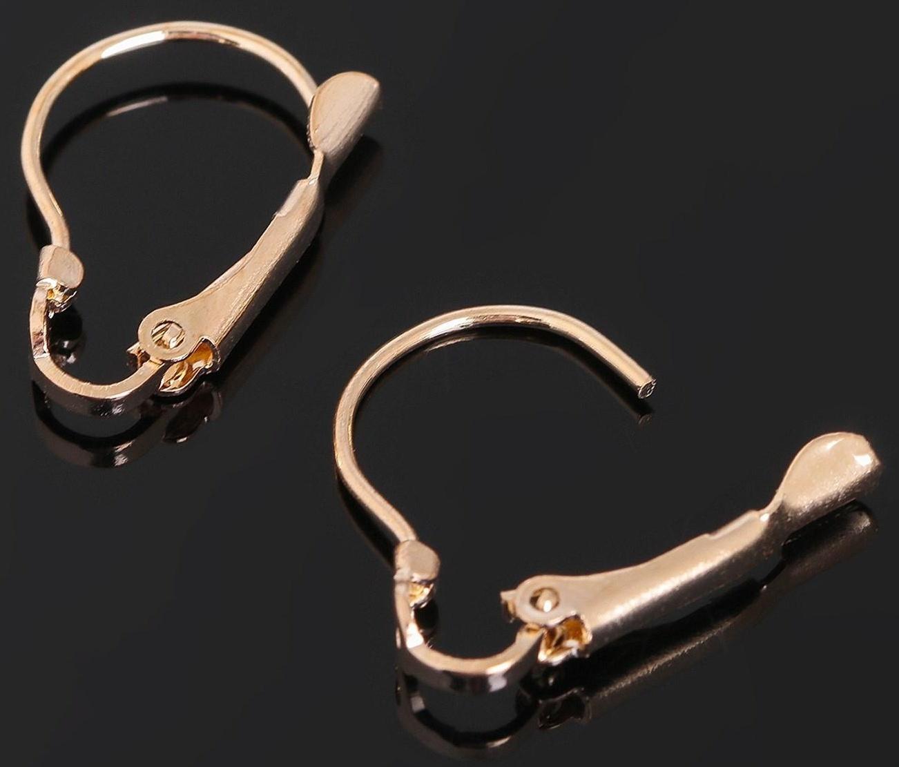 Швензы с французской застёжкой, 19 мм (набор 5 пар), цвет золото