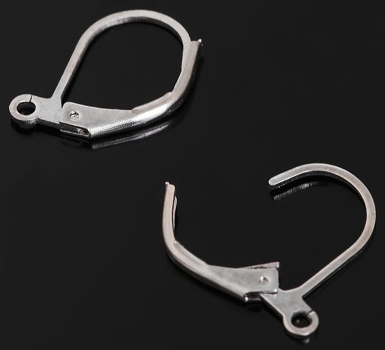 Швензы с французской застёжкой, 16 мм (набор 5 пар), цвет серебро