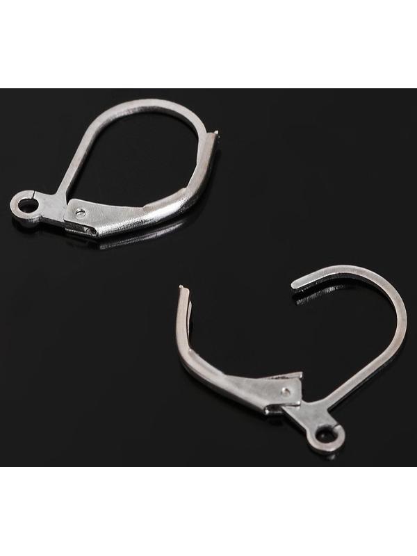 Швензы с французской застёжкой, 16 мм (набор 5 пар), цвет серебро