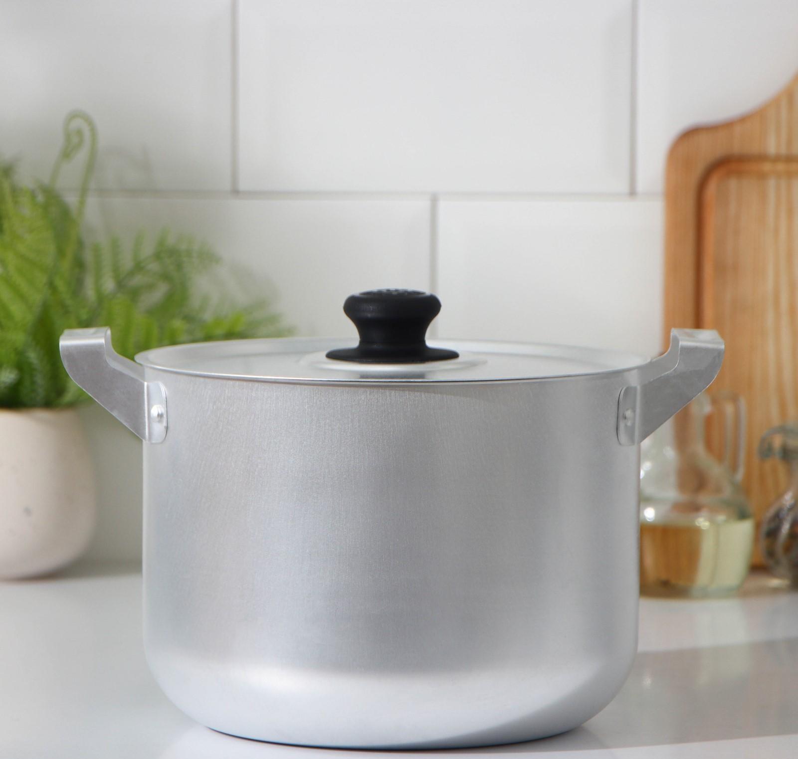 Кастрюля, 4,5 л, металлическая крышка, цвет хромированный