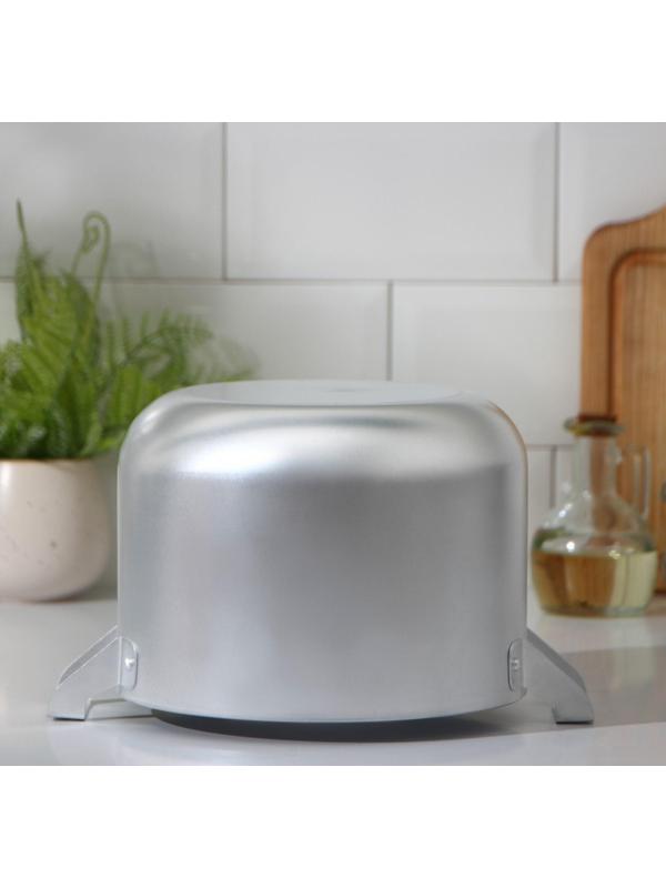 Кастрюля, 4,5 л, металлическая крышка, цвет хромированный