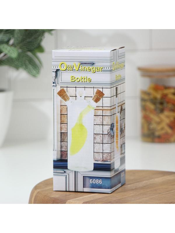 Бутыль стеклянная для соуса и масла 2 в 1 «Фьюжн», 250/100 мл, 8×6×20 см