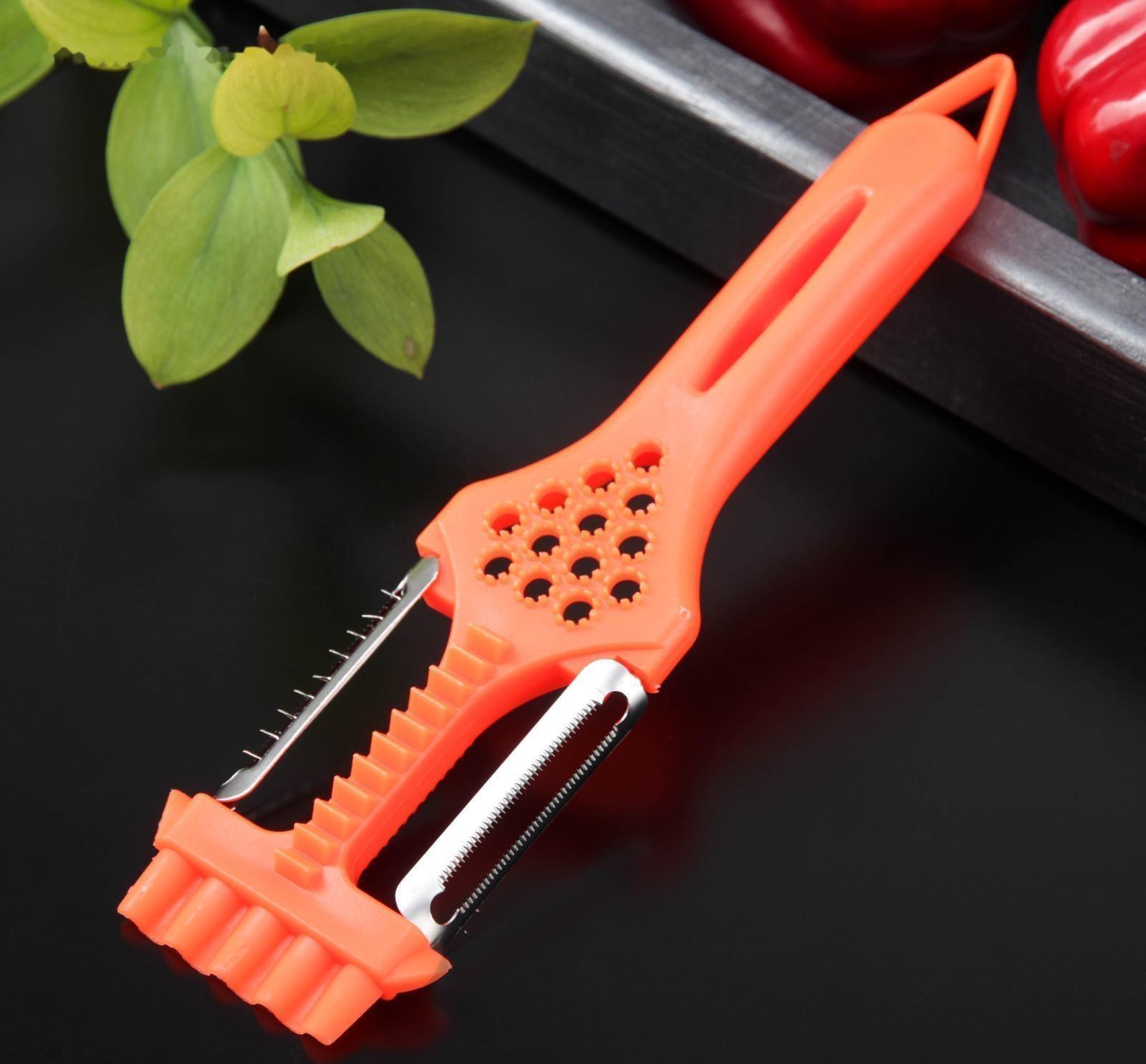 Овощерезка фигурная/овощечистка/шинковка/тёрка/рыбочистка Доляна, 5 в 1, 21,5×6 см, цвет оранжевый