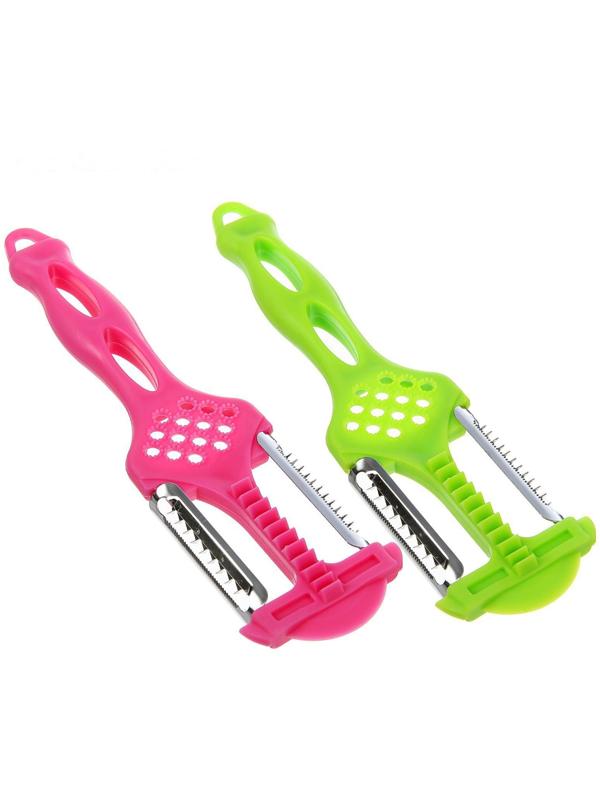 Овощерезка фигурная/овощечистка/шинковка/тёрка/рыбочистка Доляна, 5 в 1, 21,5×6 см, цвет оранжевый