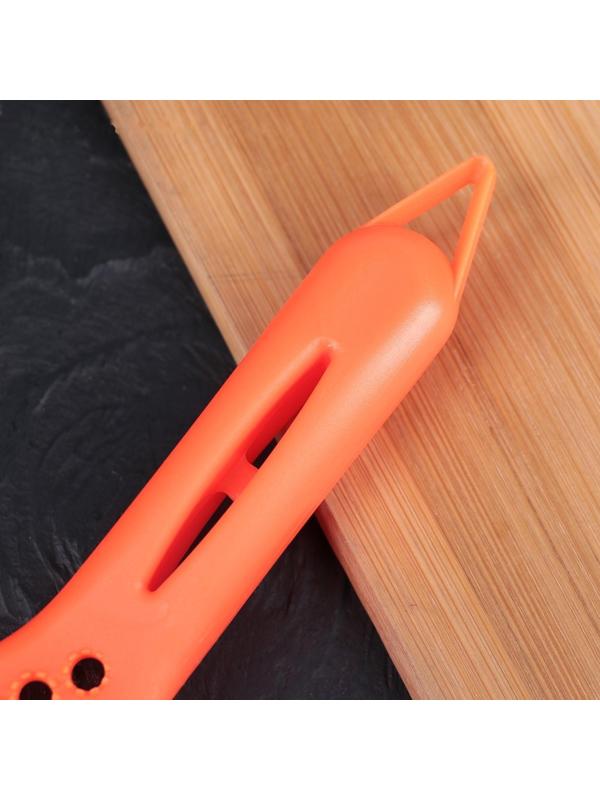 Овощерезка фигурная/овощечистка/шинковка/тёрка/рыбочистка Доляна, 5 в 1, 21,5×6 см, цвет оранжевый