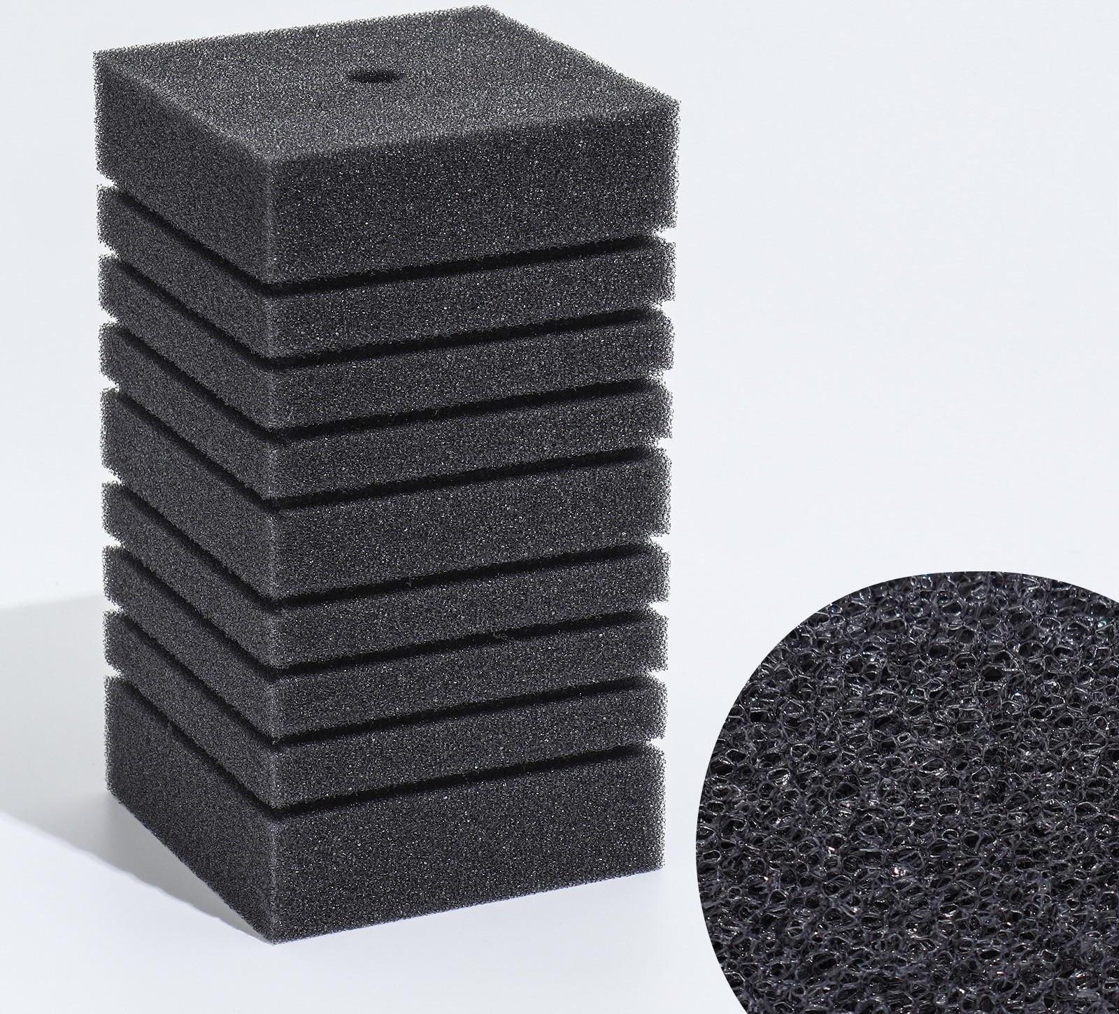 Губка прямоугольная для фильтра турбо № 15, 12 х 12 х 20 см, серая