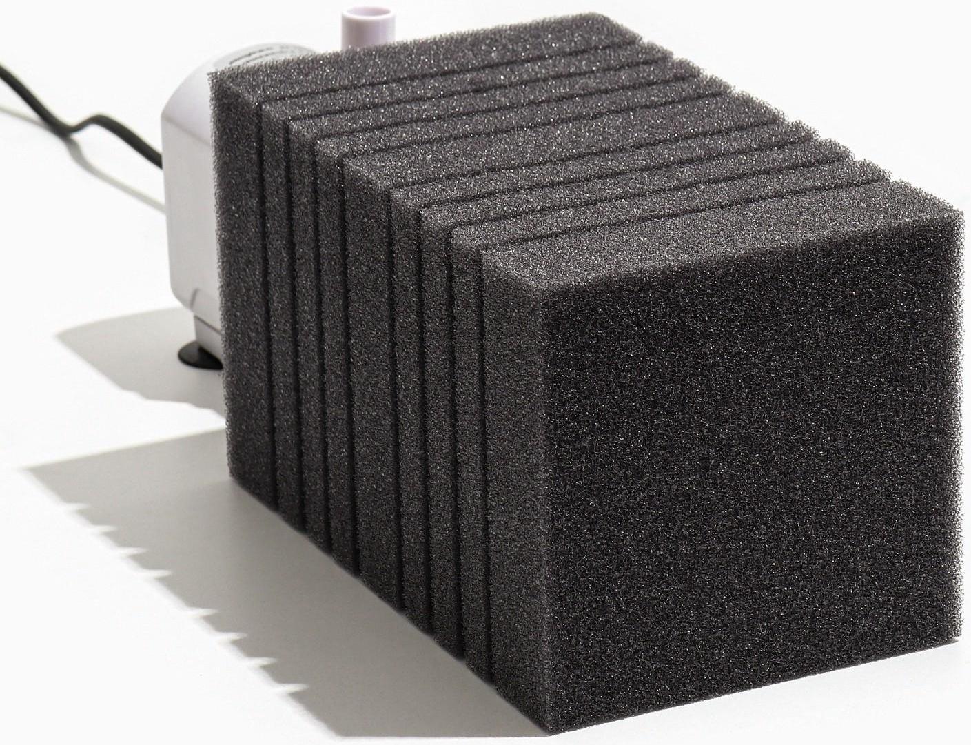 Губка прямоугольная для фильтра турбо № 15, 12 х 12 х 20 см, серая