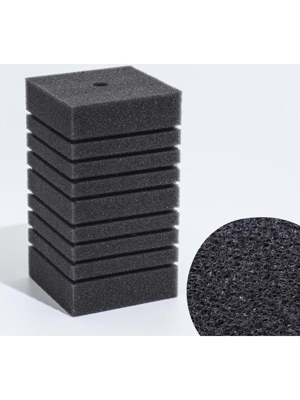 Губка прямоугольная для фильтра турбо № 15, 12 х 12 х 20 см, серая