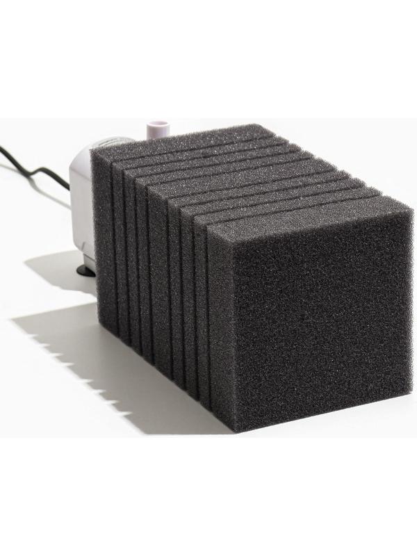 Губка прямоугольная для фильтра турбо № 15, 12 х 12 х 20 см, серая
