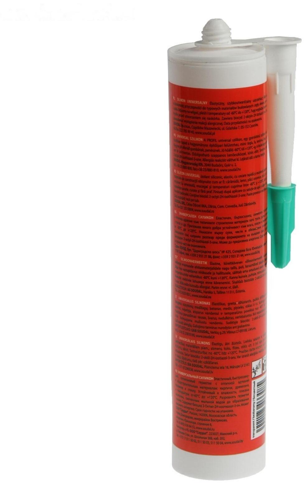 Герметик Soudal Profil, силиконовый, универсальный, бесцветный, 270 мл