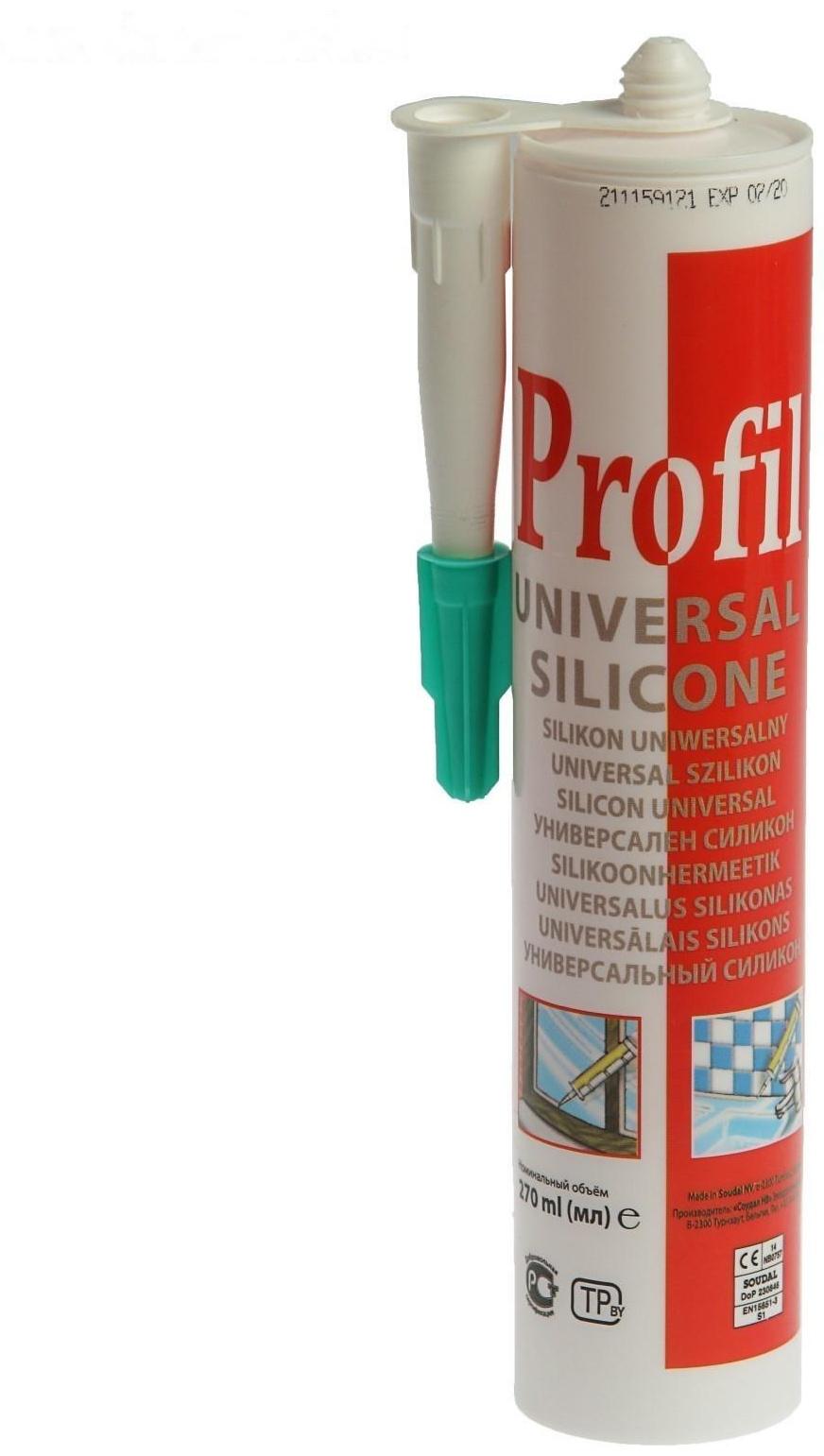 Герметик Soudal Profil, силиконовый, универсальный, бесцветный, 270 мл