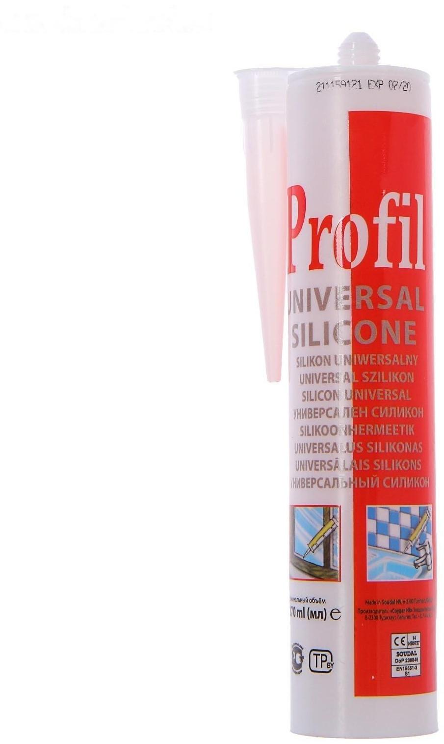Герметик Soudal Profil, силиконовый, универсальный, бесцветный, 270 мл