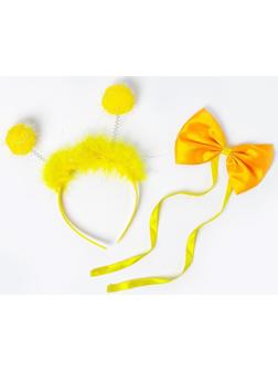 Карнавальный набор «Помпушки», 2 предмета: ободок, бабочка, цвет жёлтый