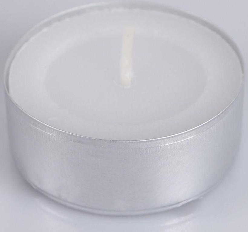 Набор чайных свечей, 3,8х1,6 см, 3,5 ч, 12 г, 100 штук, белый