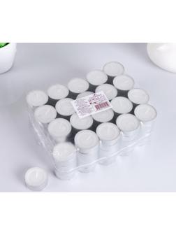 Набор чайных свечей, 3,8х1,6 см, 3,5 ч, 12 г, 100 штук, белый