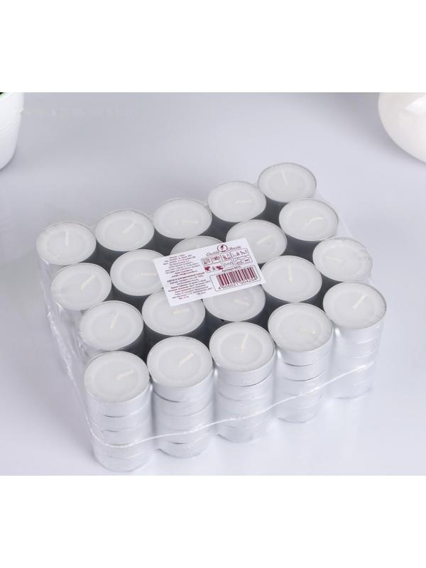 Набор чайных свечей, 3,8х1,6 см, 3,5 ч, 12 г, 100 штук, белый