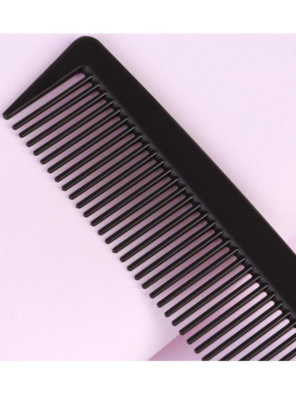 Расчёска антистатическая комбинированная, КАРБОН, 22,7 × 3,2 см, цвет чёрный