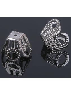 Шапочки для бусин (набор 20шт), СМ-094, 7х10 мм, цвет серебро