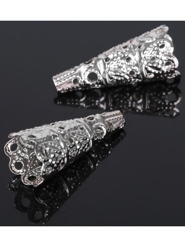 Шапочки для бусин (набор 10шт), СМ-103-1, 30х14 мм, цвет серебро