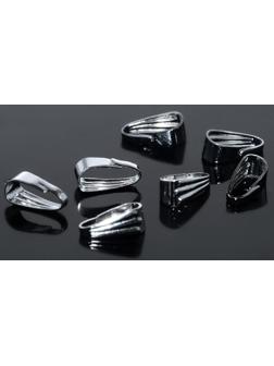 Держатель для кулонов, зажим (набор 20шт) 8 х 4мм, цвет серебро