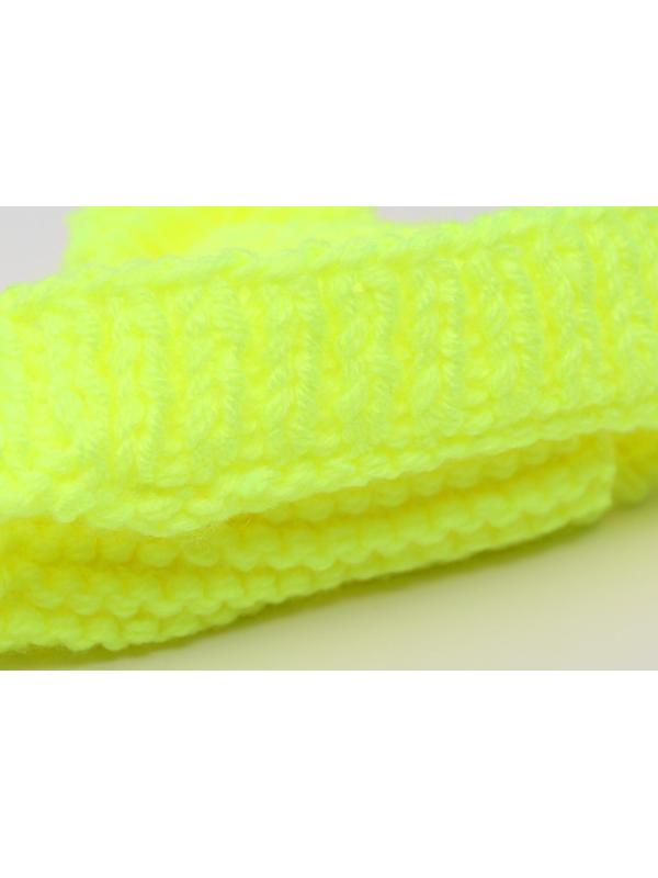 Вязанная шапочка с помпоном, XS-S, обхват головы 22 см, высота шапки 7,5 см, МИКС